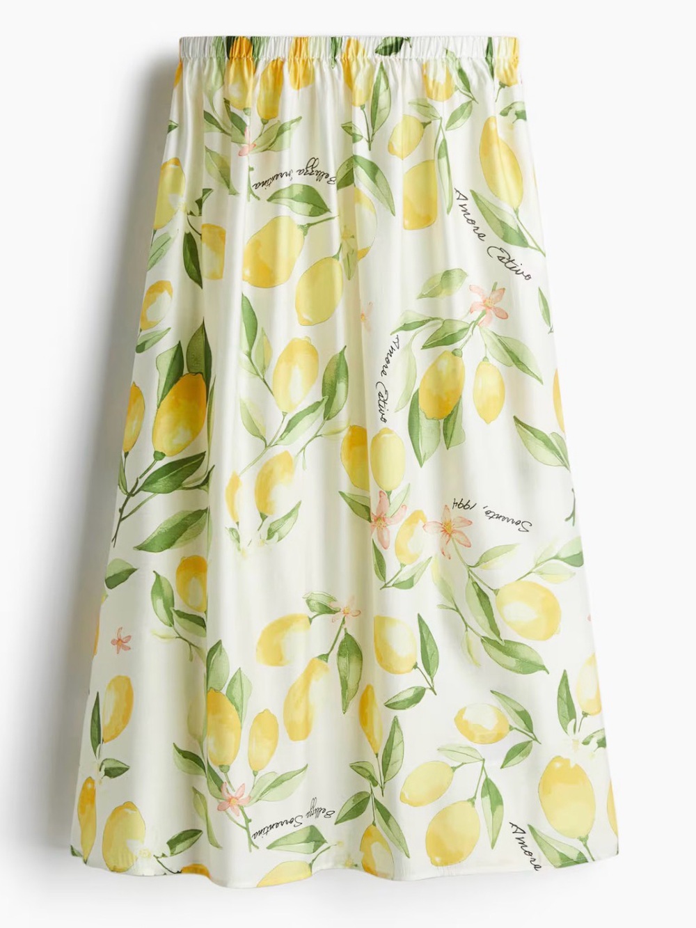 H&M women’s lemon print midi skirt